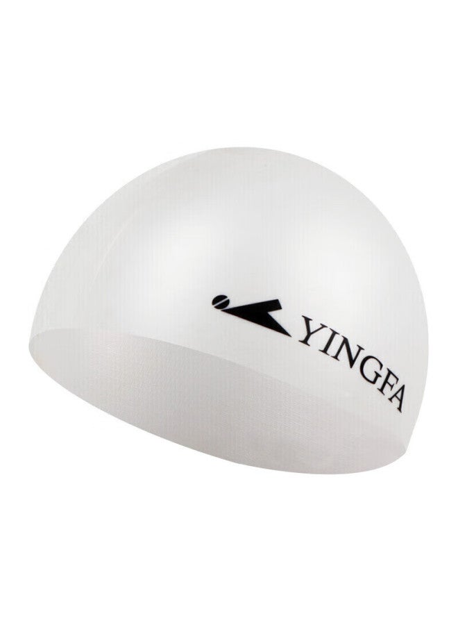 Yingfa Swimming Cap, Solid Color Silicone Long Hair Waterproof Comfortable Non-binding For Men And Women, Adult Swim Cap, White - Image 5