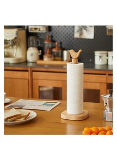 SYOSI Wooden Paper Towel Holder, Cute Bird Design Kitchen Roll Stand, Kawaii Countertop Organizer and Dispenser, Home Decor for Table and Kitchen, 33.5 cm  - Image 3