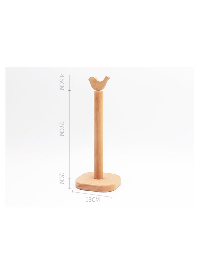 SYOSI - Wooden Paper Towel Holder, Cute Bird Design Kitchen Roll Stand, Kawaii Countertop Organizer and Dispenser, Home Decor for Table and Kitchen, 33.5 cm - Image 1