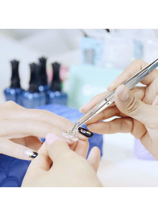 Rolybag Stainless Steel Tweezers, with Curved Serrated Tip Multipurpose Tweezers Sewing Machine Tweezers Forceps for Craft Repairing - Image 3