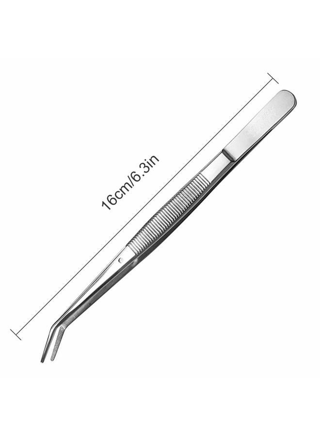 Rolybag Stainless Steel Tweezers, with Curved Serrated Tip Multipurpose Tweezers Sewing Machine Tweezers Forceps for Craft Repairing - Image 4
