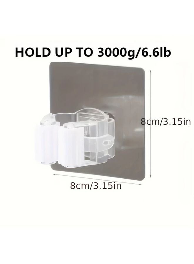 2pcs Strong Adhesive Mop Broom Holder Wall Mount Easy Install Bathroom Kitchen - Image 4