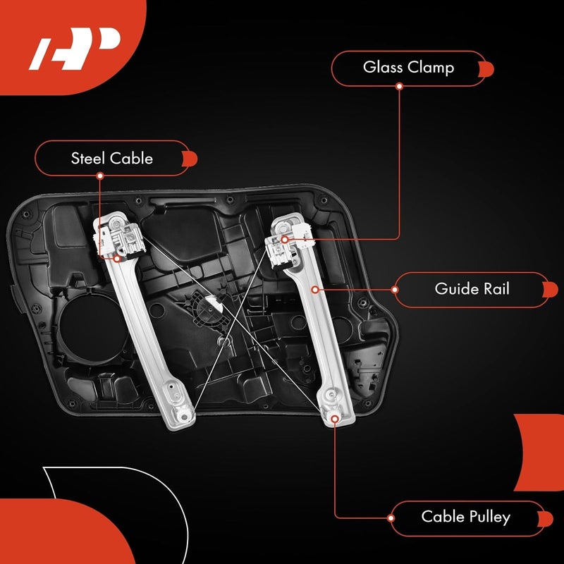 A-Premium Electric Power Window Regulator Without Motor for Hyundai Sonata 2011-2014 Front Passenger Side - Image 5