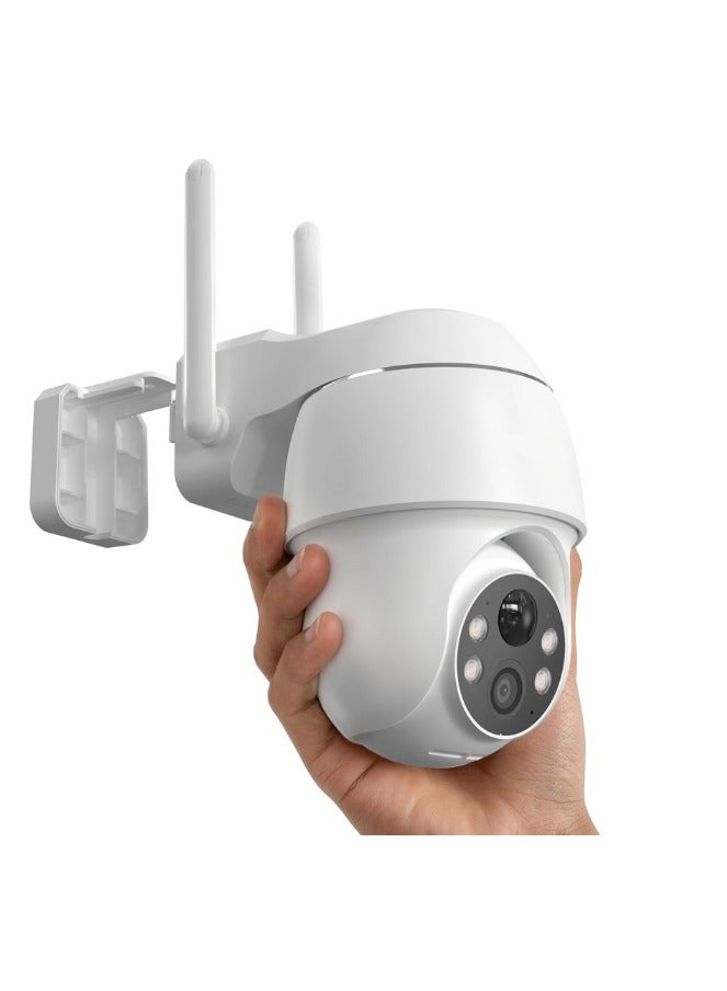 كاميرا مراقبة خارجية لاسلكية بدقة 2K مع بطارية، دوران 355°/90°، رؤية ليلية ملونة، كشف حركة، مقاومة للماء IP66، تخزين سحابي - Image 1