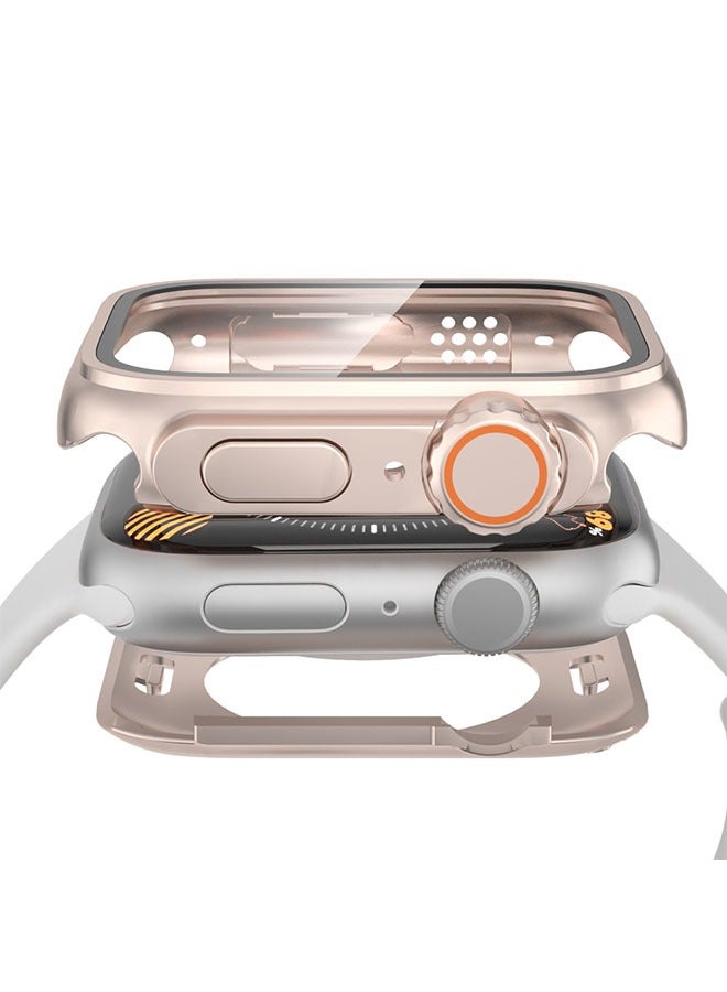 حافظة واقية مع واقي شاشة لسلسلة ساعات Apple 9/8/7/Ultra، حزمة كاملة 360 درجة حافظة مقاومة للماء للغاية، طبقة زجاجية مقواة مدمجة عالية الحساسية وقابلة للشحن اللاسلكي (45 مم) - Image 2