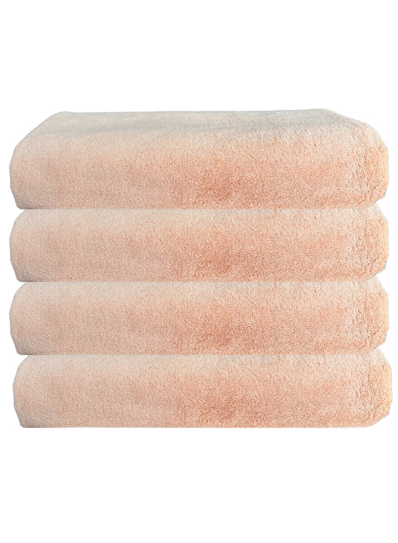 Pearl Coast 4 Pieces Oversized Beige Pool Towel Set 90x180cm Extra Large Premium Cotton 600 GSM Ultra Soft and Highly Absorbent Hotel And Spa Quality Towels - Image 1