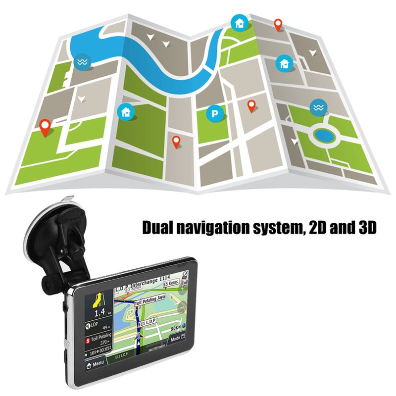 ملاحة سيارة شاشة لمس عالمية مقاس 5 بوصات GPS ذاكرة DDR256M سعة 8G يدعم MP3 و FM وخريطة أوروبا Q5 1 - Image 3