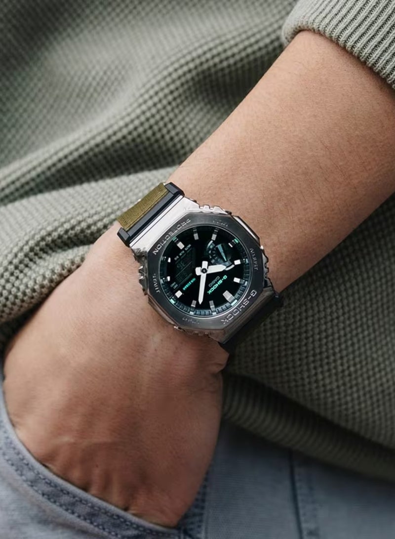 Casio G-Shock Men's Analog Digital Nylon Strap Quartz Watch GM-2100CB-3ADR - Image 3