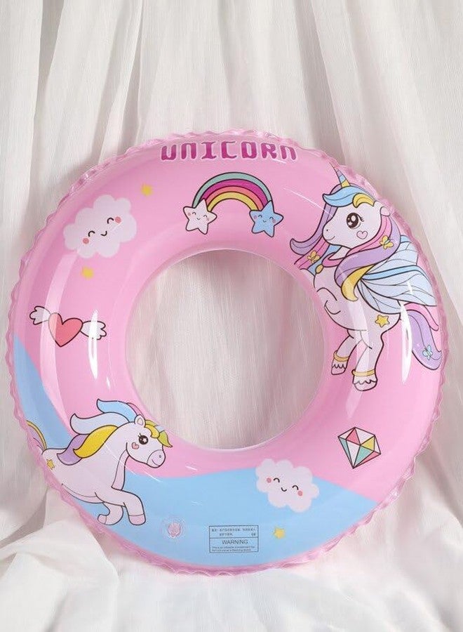 Drofail Kids Inflatable Unicorn Swim Ring - Pink Swimming Tube Float for Pool & Beach, Durable PVC Water Float Ring for Children Summer Pool Toy (Unicorn, 80 Cm) - Image 2