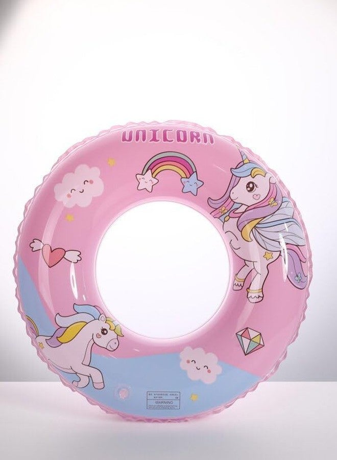 Drofail Kids Inflatable Unicorn Swim Ring - Pink Swimming Tube Float for Pool & Beach, Durable PVC Water Float Ring for Children Summer Pool Toy (Unicorn, 80 Cm) - Image 3