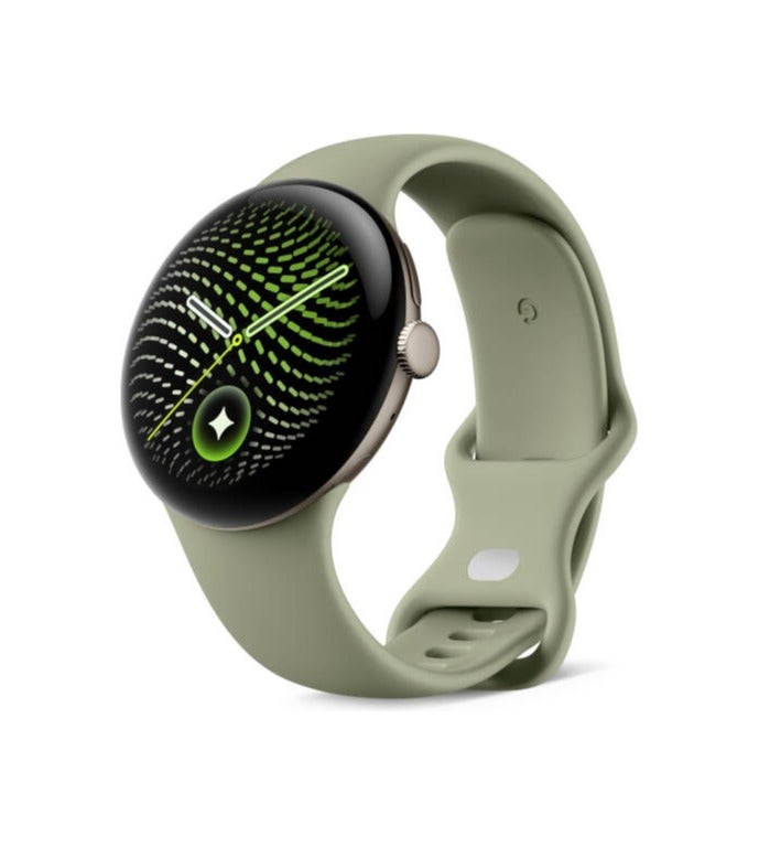 Google Pixel Watch 5 Smartwatch 45mm – Actua 360 Domed Display, Snapdragon W5 Gen 2, Advanced Health Sensors, Bluetooth 6.0, Wi-Fi & LTE, Satin Pyrite Aluminum Case with Olive Active Band Olive - Image 1