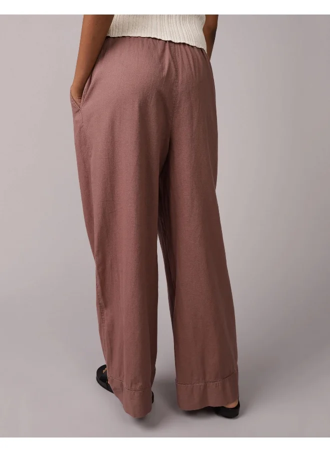 امريكان ايجل AE High-Waisted Linen-Blend Pull-On Pant