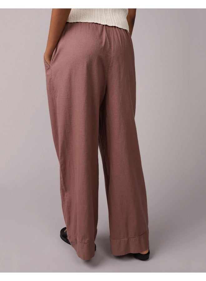 American Eagle AE High-Waisted Linen-Blend Pull-On Pant  - Image 2
