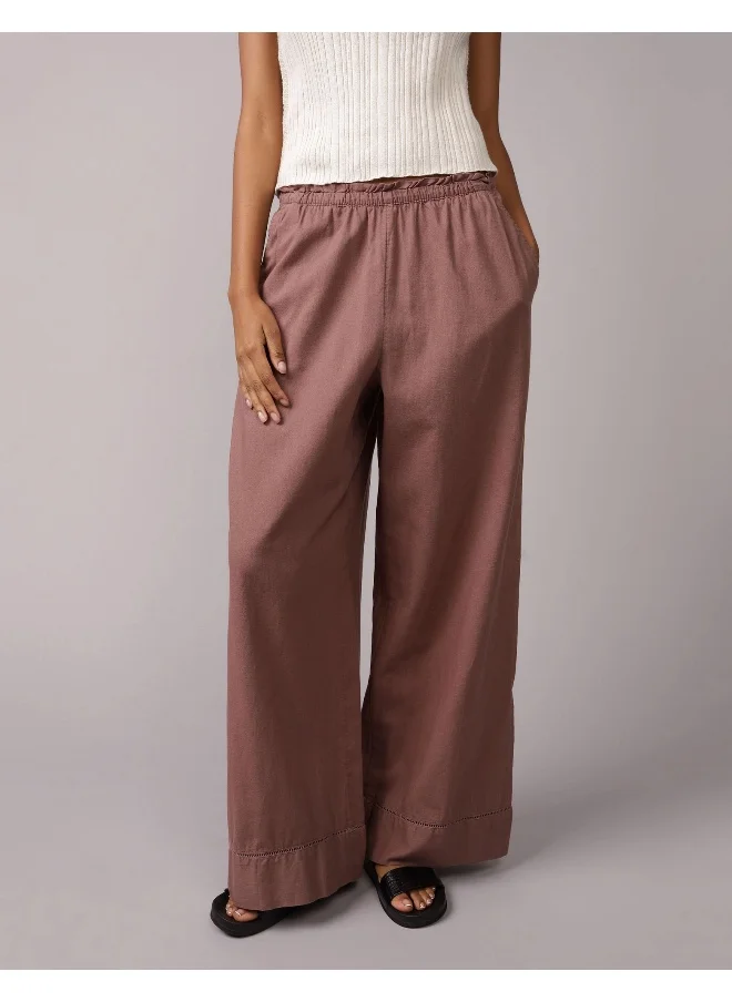 امريكان ايجل AE High-Waisted Linen-Blend Pull-On Pant