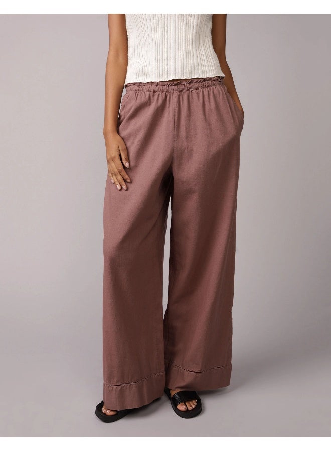 American Eagle AE High-Waisted Linen-Blend Pull-On Pant  - Image 1