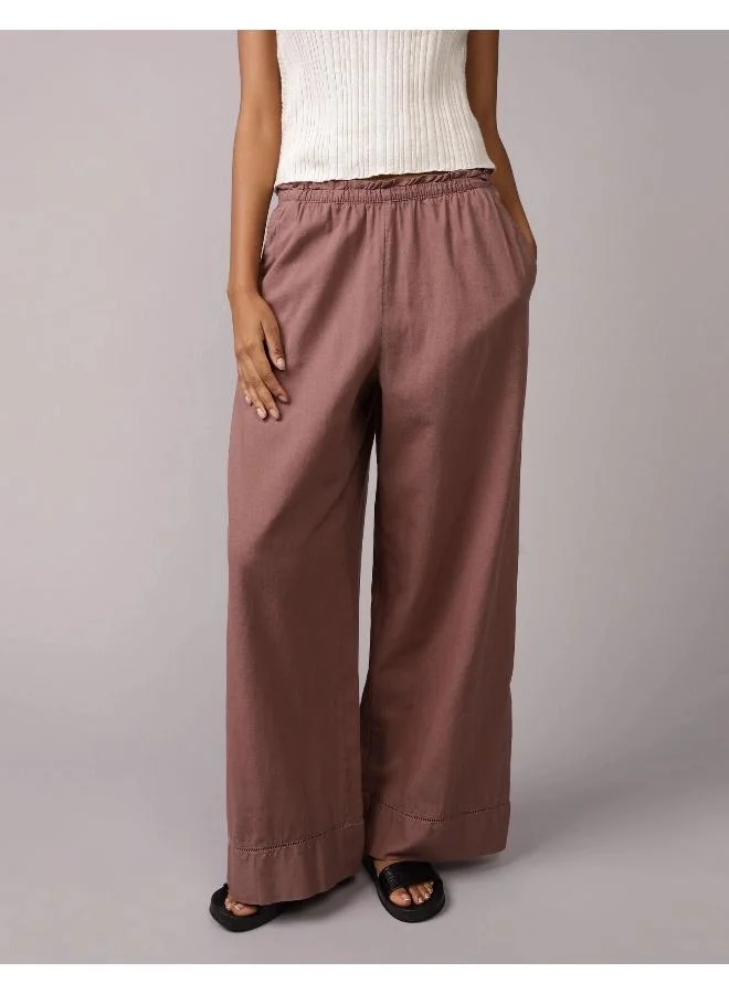 American Eagle AE High-Waisted Linen-Blend Pull-On Pant