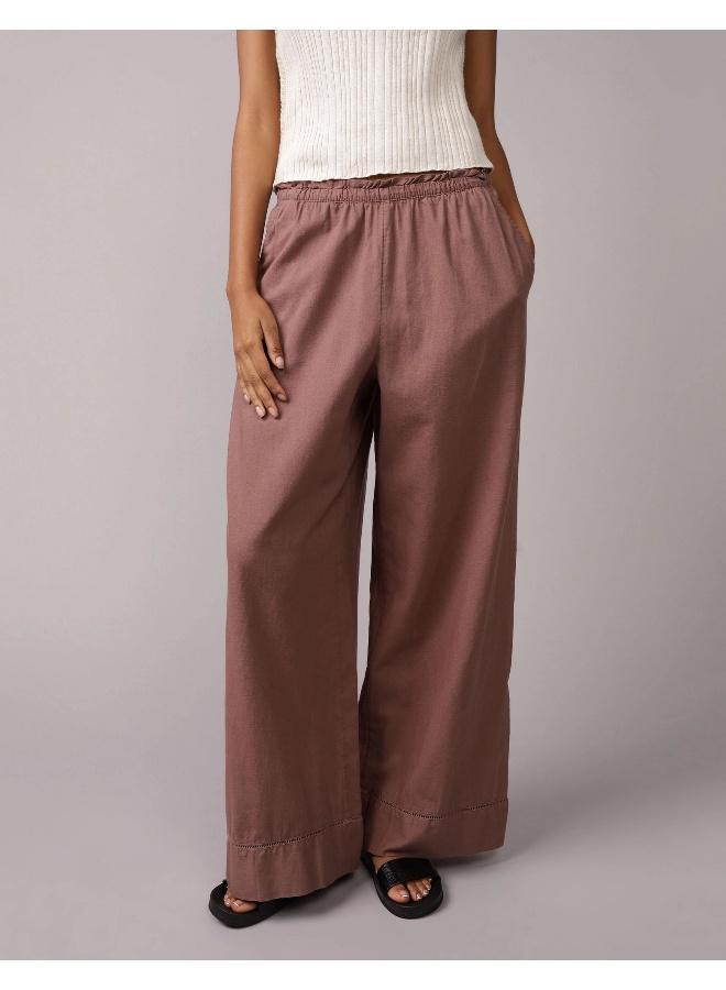 American Eagle AE High-Waisted Linen-Blend Pull-On Pant - Image 1