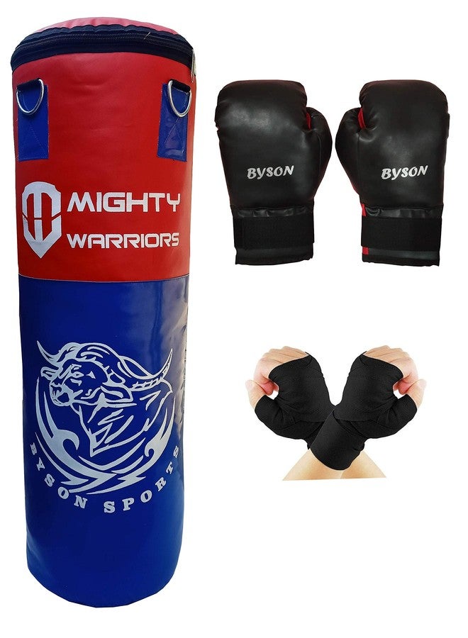 Byson Sports Red&Blue Strong and Rough Boxing kit Set for Men and Adult (36 inch Punching Bag, Boxing Glove 12OZ and Hand Wrap) Heavy Bag - Image 2