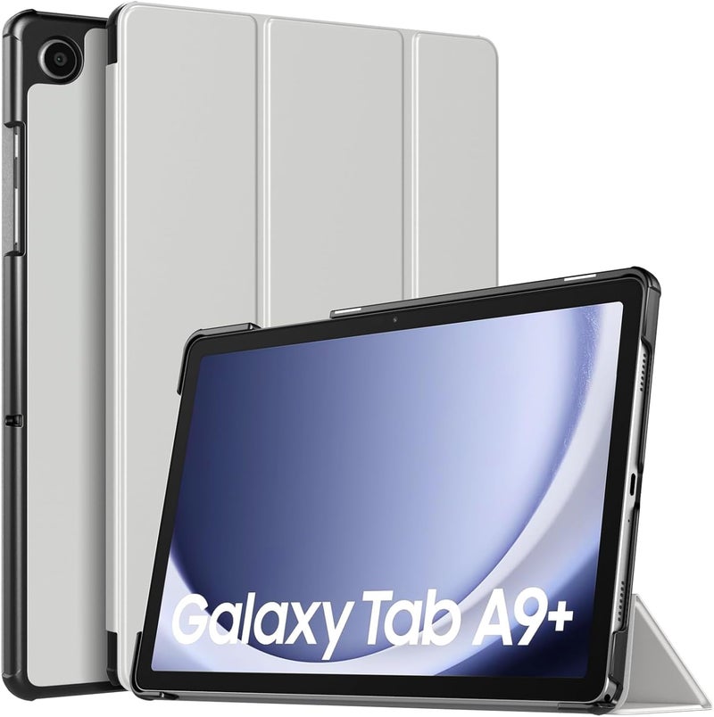 EDNITA Smart Case Cover for Samsung Galaxy Tab A9+/A9 Plus 11 Inch 2023, Slim Lightweight Stand Hard Back Shell Protective Cover for Galaxy Tab A9+ Tablet (Light Grey) - Image 1