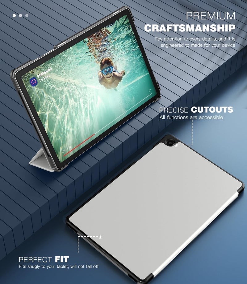 EDNITA Smart Case Cover for Samsung Galaxy Tab A9+/A9 Plus 11 Inch 2023, Slim Lightweight Stand Hard Back Shell Protective Cover for Galaxy Tab A9+ Tablet (Light Grey) - Image 3