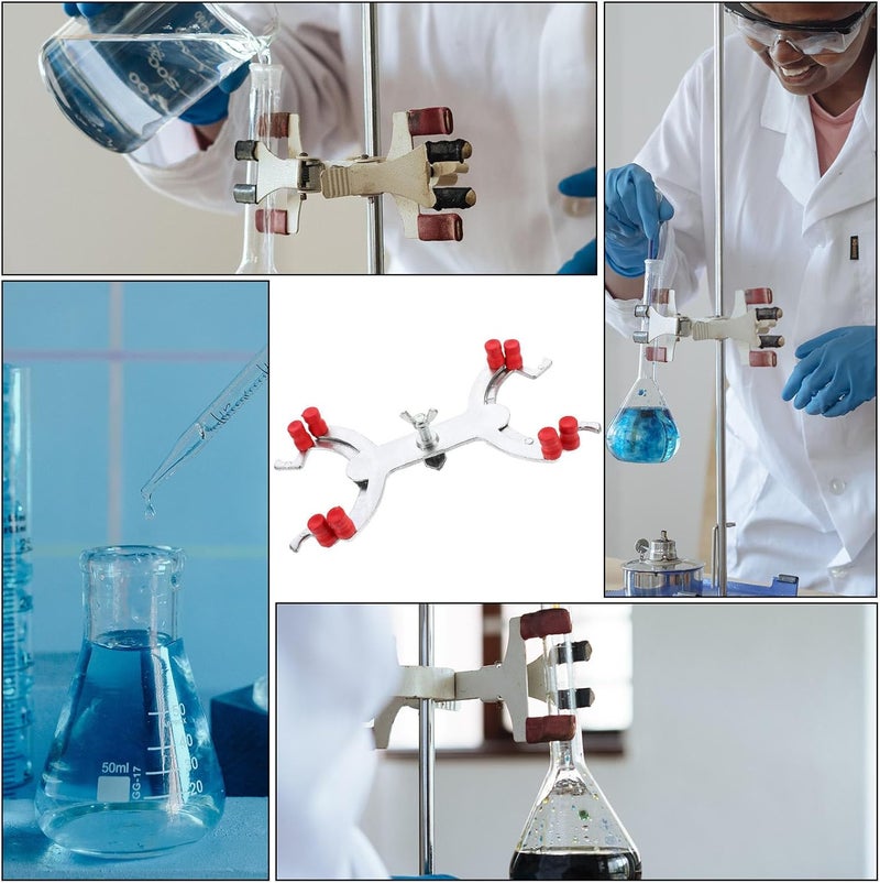 jojofuny Aluminum Burette Clamp Double Buret Holder Titration Clip Laboratory Test Tube Clamp for School Experiment Supplies - Image 4