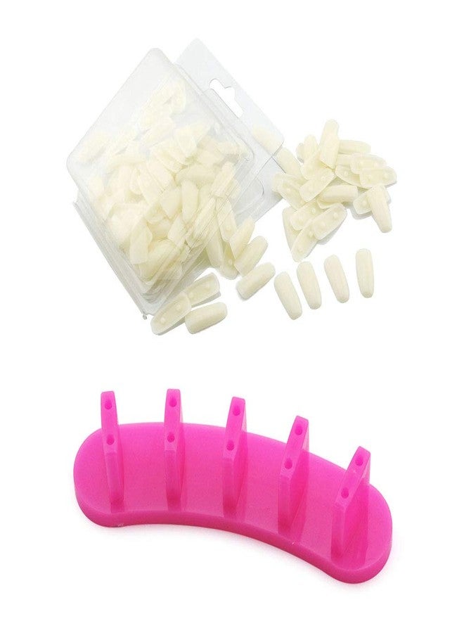 KADS 1set Dismountable Practice Removable Nail Training Holder + 100pcs Practice Nail Tips Salon Manicure Nail Art Beauty Tools - Image 1