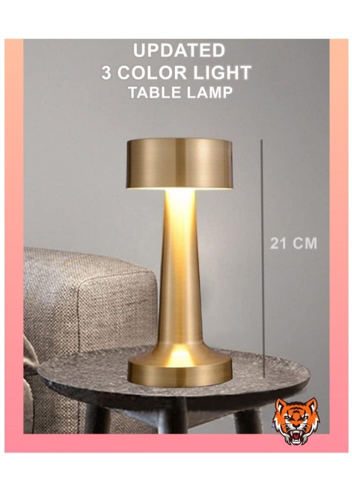 TIGER USB Charging Table Lamp – Touch Sensor, Cordless LED Light for Bars, Restaurants, Coffee Shops, Mobile Desks, and Bedside Decor (Gold) - Image 2