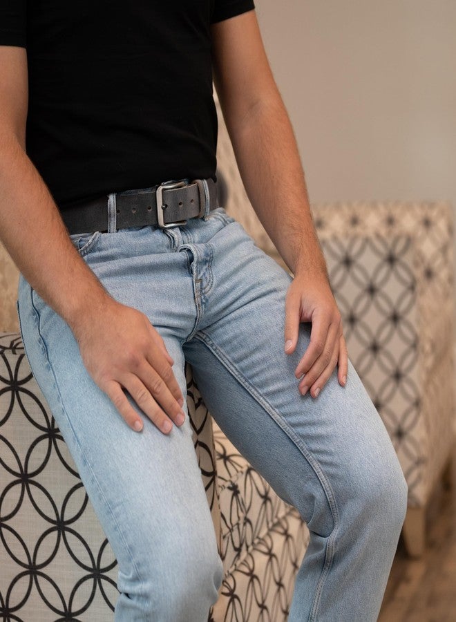 Nickel Smart Smoky Mountain Distressed Gray Leather Belt - 38" - Image 2