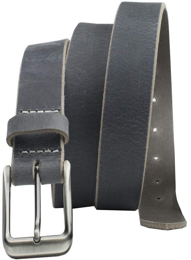 Nickel Smart Smoky Mountain Distressed Gray Leather Belt - 38" - Image 1