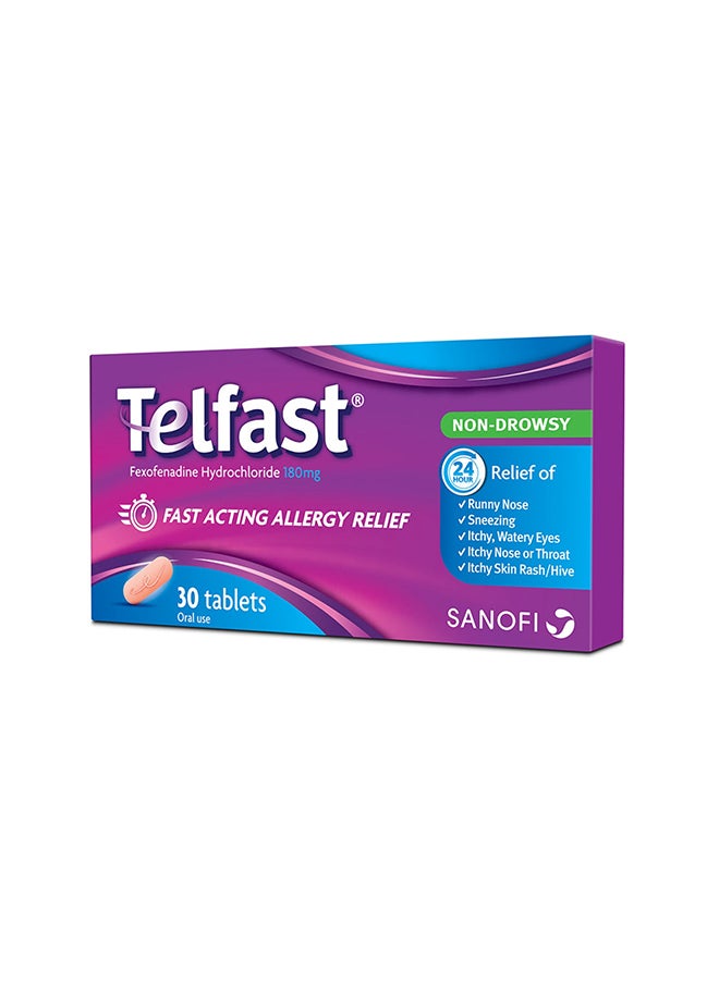 TELFAST أقراص تلفاست 180 مجم، 30 قرصًا 