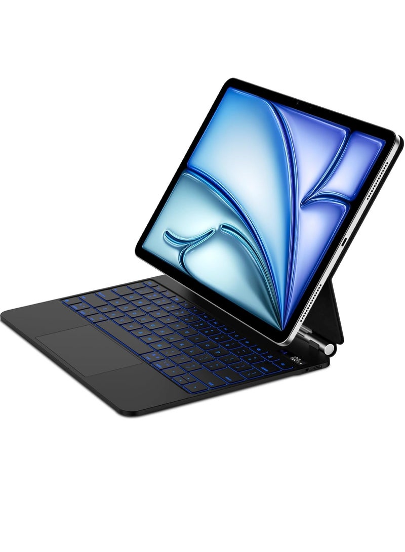 QPHWHFQ 【Arabic & English】Magic Keyboard for iPad Air 13"(M3,2025 / M2,2024) and iPad Pro 12.9 Inch(6th/5th/4th/3rd Gen), Wireless Magnetic iPad Keyboard Case, Multi-Touch Trackpad, Backlit Keys  - Image 1