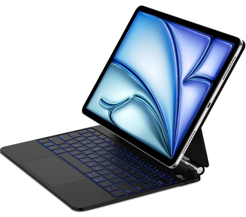 QPHWHFQ 【Arabic & English】Magic Keyboard for iPad Air 13"(M3,2025 / M2,2024) and iPad Pro 12.9 Inch(6th/5th/4th/3rd Gen), Wireless Magnetic iPad Keyboard Case, Multi-Touch Trackpad, Backlit Keys - Image 1