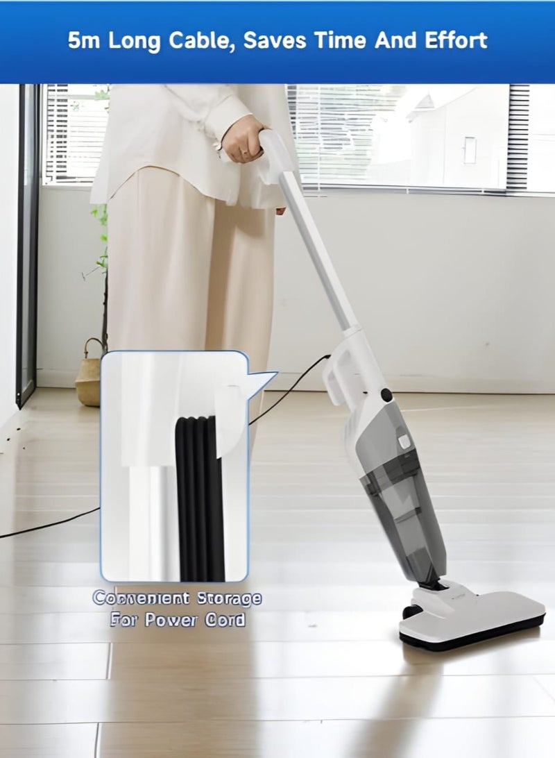 Portable Handheld Vacuum Cleaner with 17000Pa Strong Power 900mL Dust Cup, Quiet Suction- Stick Vacuum Cleaner for Wood, Carpet, Tile Floors S9- White