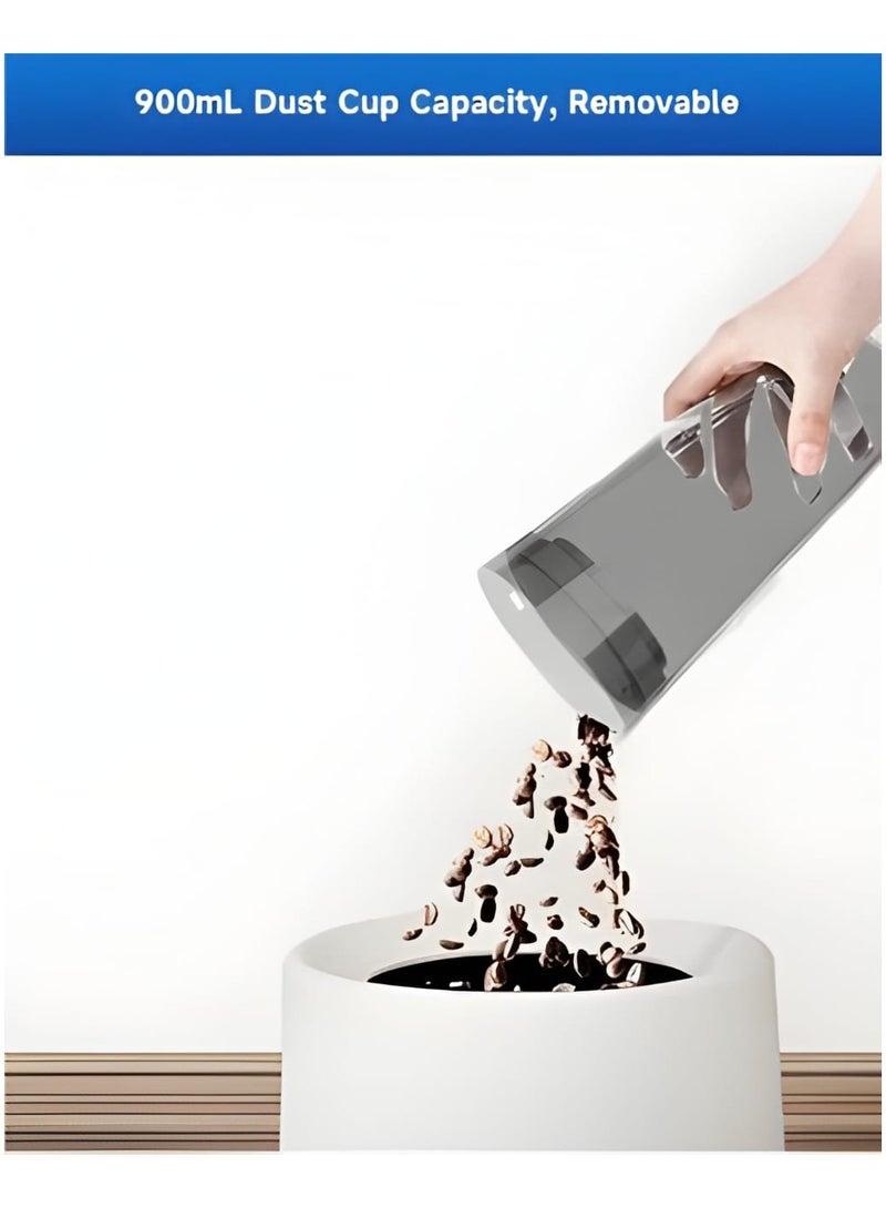 Portable Handheld Vacuum Cleaner with 17000Pa Strong Power 900mL Dust Cup, Quiet Suction- Stick Vacuum Cleaner for Wood, Carpet, Tile Floors S9- White