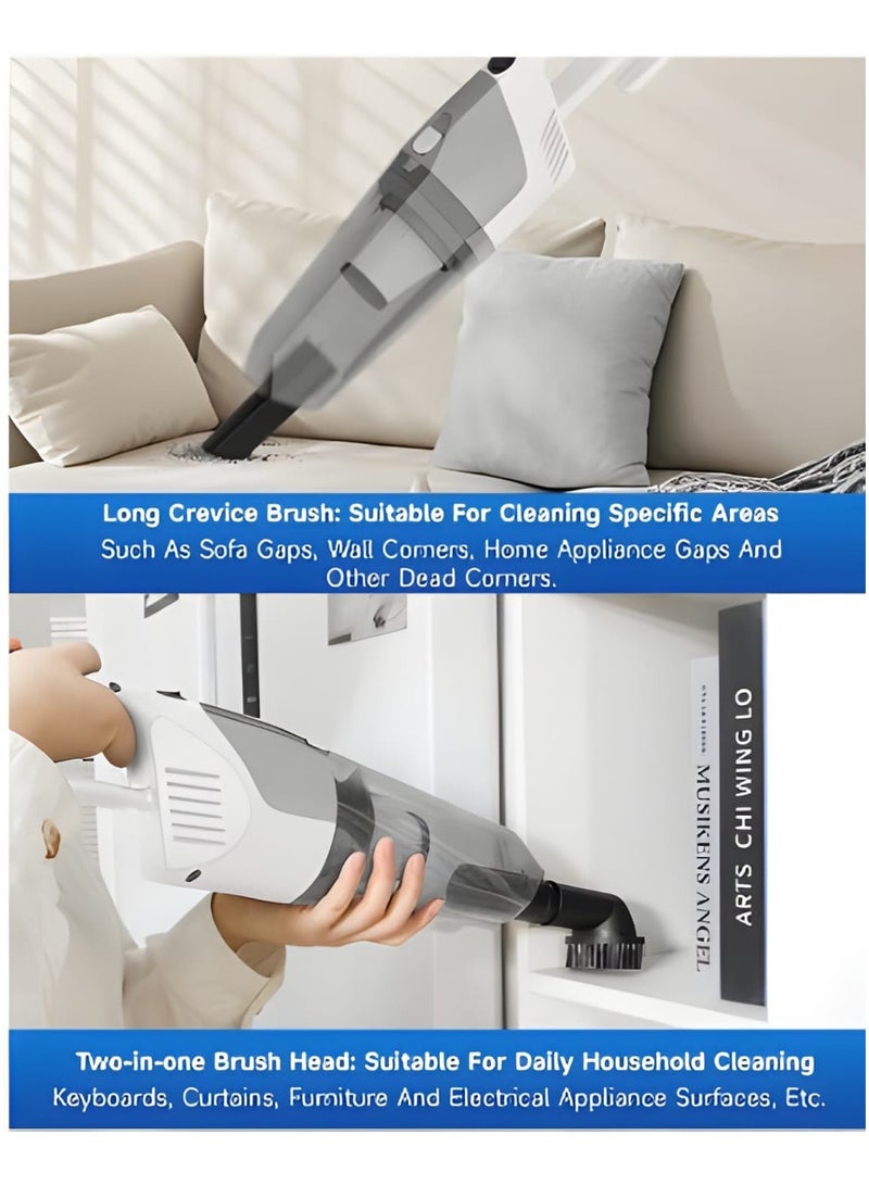 Portable Handheld Vacuum Cleaner with 17000Pa Strong Power 900mL Dust Cup, Quiet Suction- Stick Vacuum Cleaner for Wood, Carpet, Tile Floors S9- White