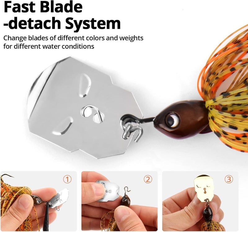 MadBite by KastKing Bladed Jig Fishing Lures, Multi-Color Kits, Irresistible Vibrating Action, Sticky-Sharp Heavy-Wire Needle Point Hooks, Popular 3/8 oz and 1/2 oz Sizes, Includes Storage Box - Image 5