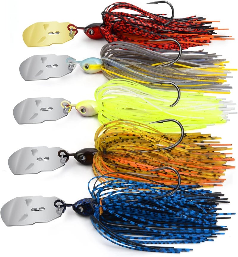 MadBite by KastKing Bladed Jig Fishing Lures, Multi-Color Kits, Irresistible Vibrating Action, Sticky-Sharp Heavy-Wire Needle Point Hooks, Popular 3/8 oz and 1/2 oz Sizes, Includes Storage Box - Image 1