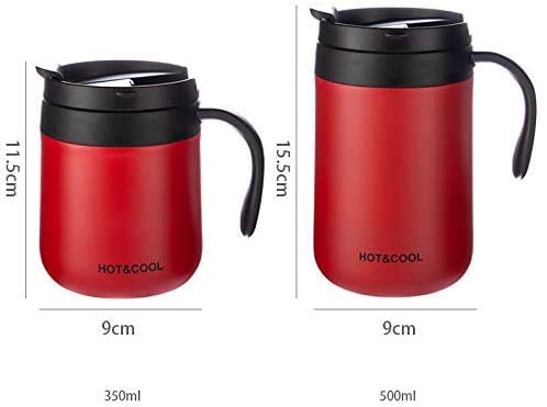 KPNG Stainless Steel Coffee Mugs - 500 ML Large Double Walled Vacuum Insulated Coffee Beer Mugs, Shatterproof and Spill Resistant - 304 Stainless Steel Travel, Office, Couple Use (500 ML, Red) - Image 4