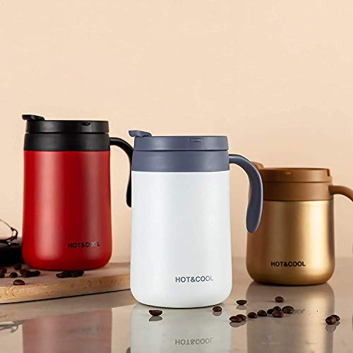 KPNG Stainless Steel Coffee Mugs - 500 ML Large Double Walled Vacuum Insulated Coffee Beer Mugs, Shatterproof and Spill Resistant - 304 Stainless Steel Travel, Office, Couple Use (500 ML, Red) - Image 3