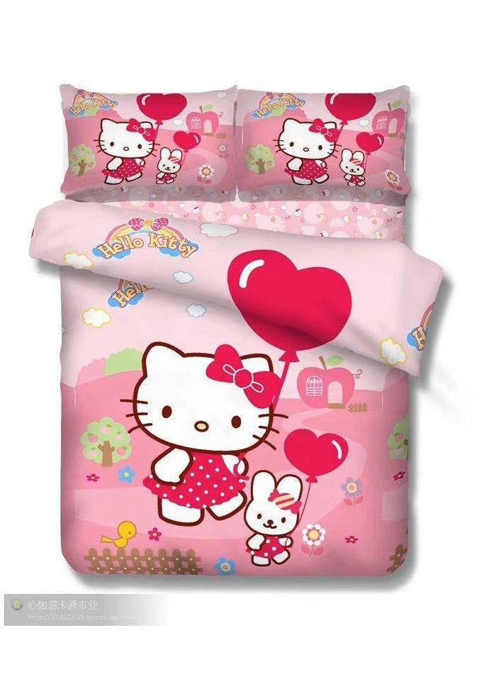 4pcs set Cartoon character Single Size Comforter set 160x210cm , fitted sheets size (120x200)+30cm Cotton and polyester Modern kids comforter