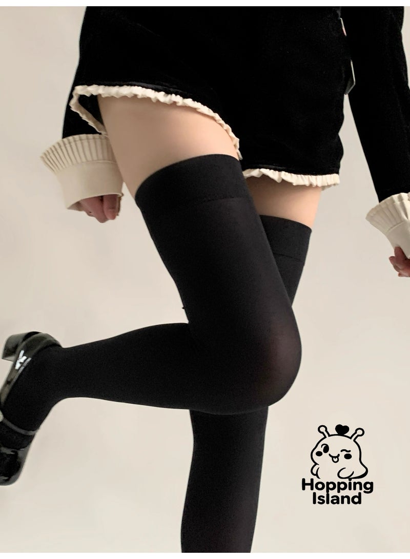 Hopping Island HI Silken Over Knee Opaque Sock Daily Thigh Long - Image 4