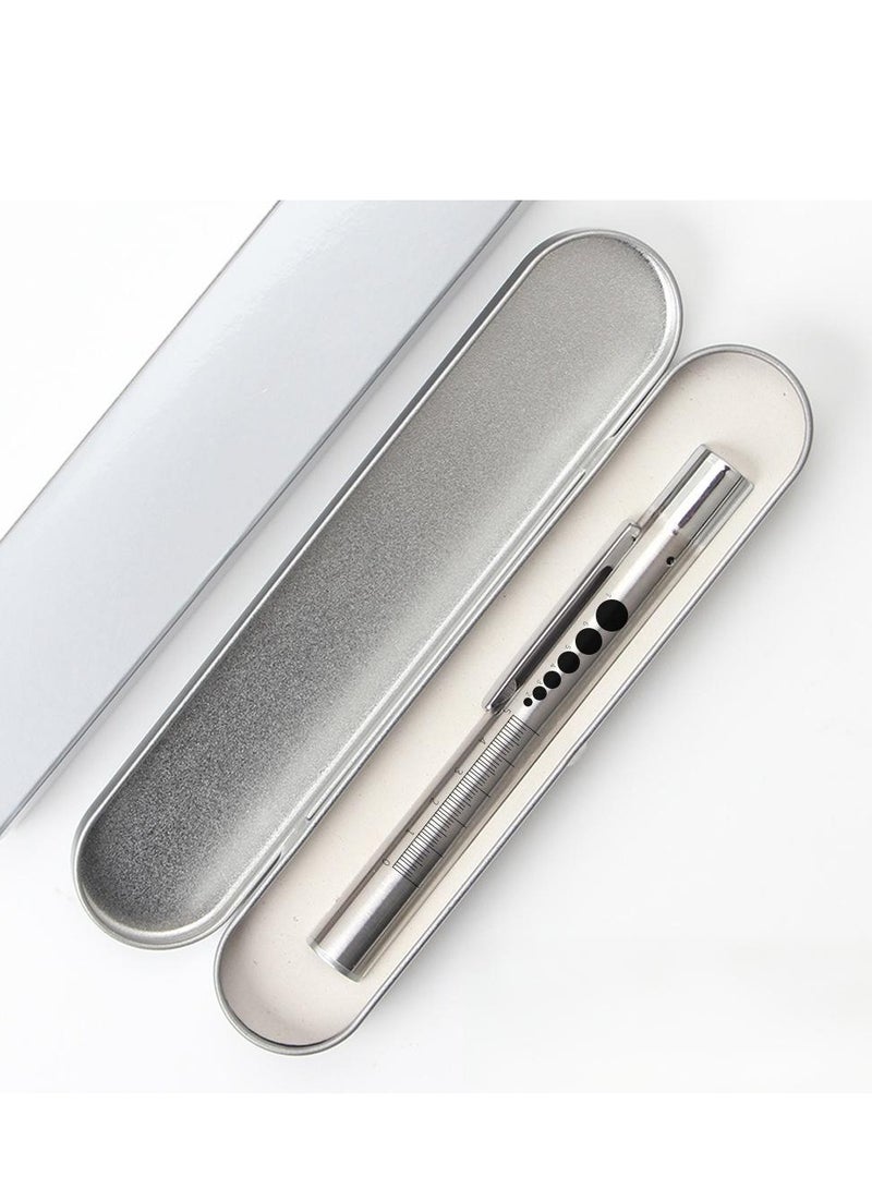 Pen Light, A Reusable LED Pen Light Designed for Students, Doctors, And Nurses, Equipped with Two LED Light Sources, USB Charging, Ultra Warm Light Bulbs, Pocket Clip (Silver, 1 Piece) - Image 2