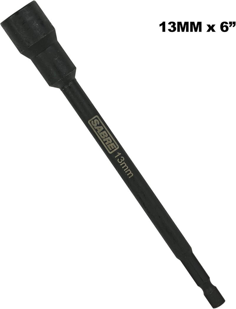 Sabre Tools 13mm Impact Magnetic Nut Driver – 6 Inch Length, 1/4 Inch Hex Shank, Magnetic Socket Tip (13mm Metric) - Image 1