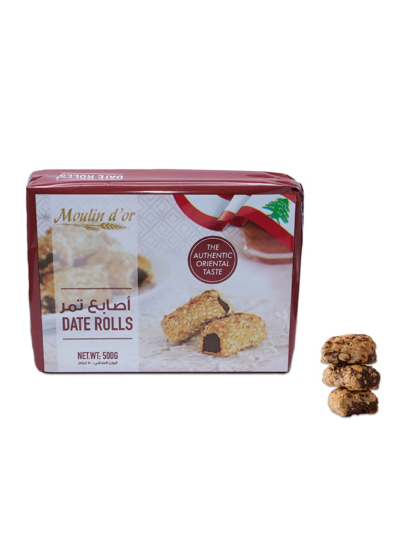 Moulin d'or Dates Rolls - Sesame 500g - Image 2