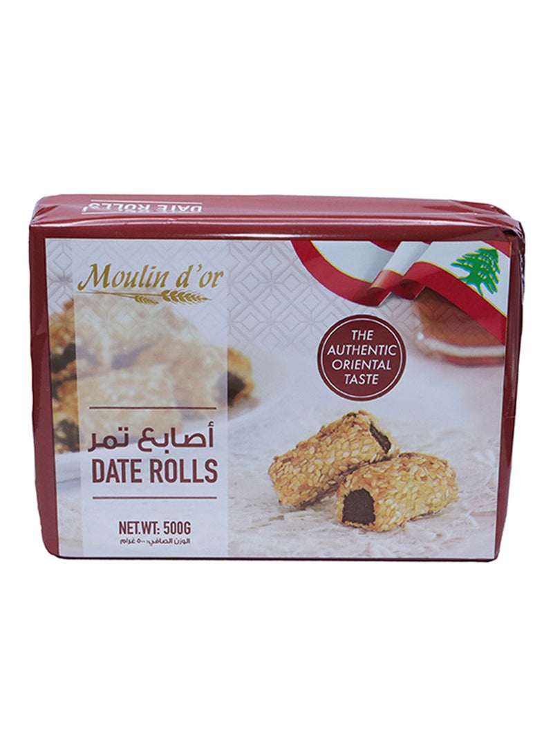 Moulin d'or Dates Rolls - Sesame 500g - Image 1