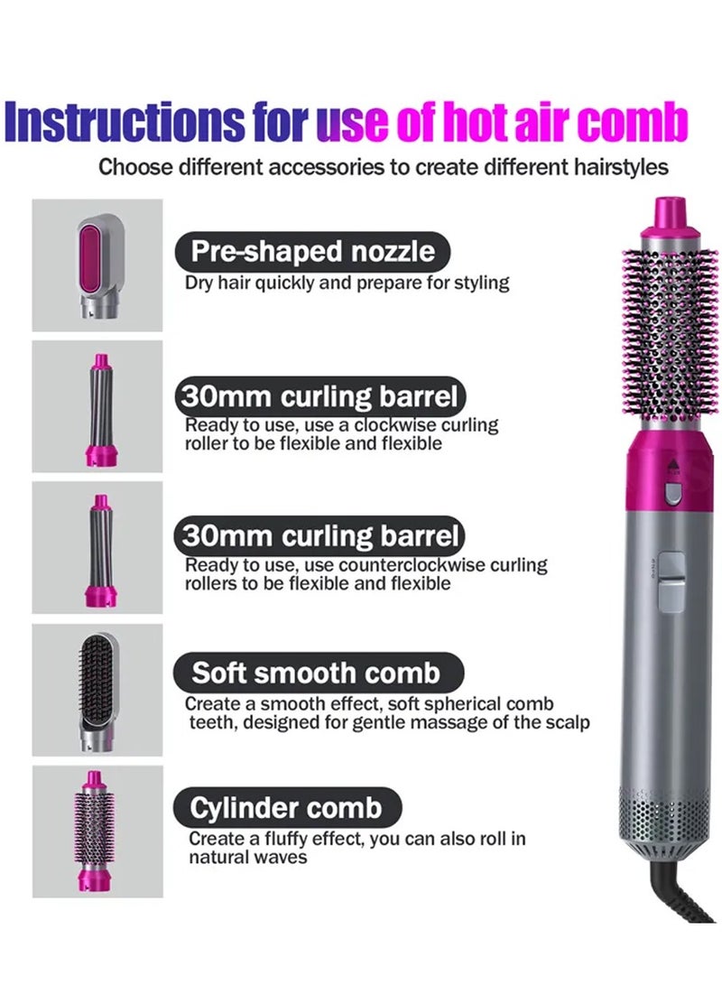 general 5 In 1 Multi Functional Hair Curler Comb Hot Air Styler Curler Straightening Curling Styling Brush Tool - Image 3