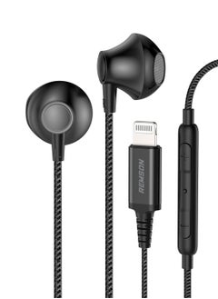 Remson [Apple MFi Certified] Remson Wired Stereo Earphones MFi Lightning Connector Headphones/Earphones/Earbuds Hi-Fi with In-Line Remote Compatible for iPhone 14 13 12 11 Pro Max iPhone XS Max - Black  - Image 1
