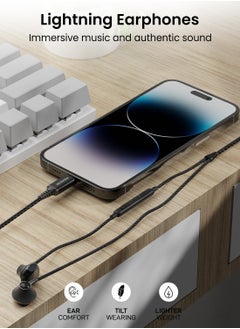 Remson [Apple MFi Certified] Remson Wired Stereo Earphones MFi Lightning Connector Headphones/Earphones/Earbuds Hi-Fi with In-Line Remote Compatible for iPhone 14 13 12 11 Pro Max iPhone XS Max - Black  - Image 5