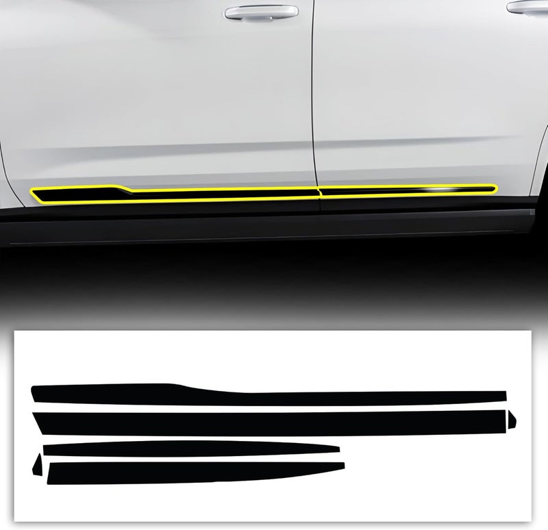 BOGAR TECH DESIGNS Chrome Delete Overlay Cover Replacement for Cadillac Escalade (Gloss Black, Lower Sides 2021+) - Image 1