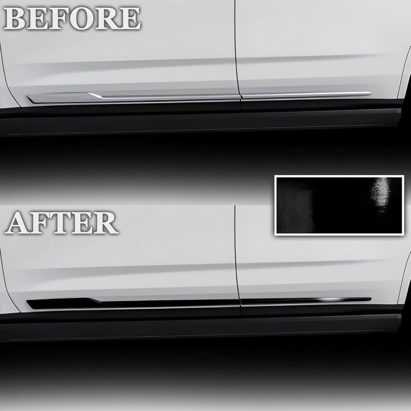 BOGAR TECH DESIGNS Chrome Delete Overlay Cover Replacement for Cadillac Escalade (Gloss Black, Lower Sides 2021+) - Image 3